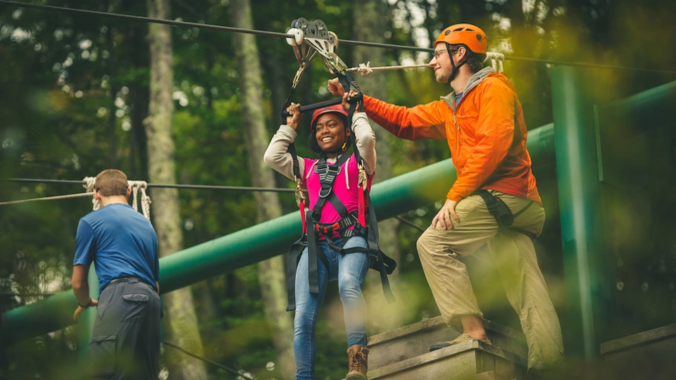 Venturing zip line